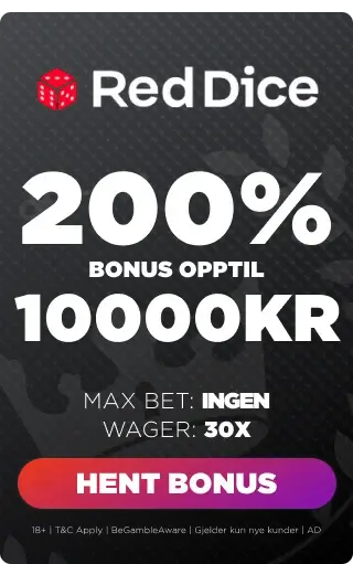 Red Dice bonuspanel 200% opptil 10 000 kr